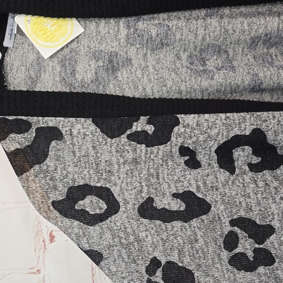 WHITE BIRCH Grey Leopard Print Cardigan Open Front Womens Size XL NWT - Picture 3 of 12